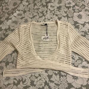Elegant Cream V-Neck Sweater by Love Tree
